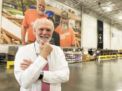 Samaritan’s Purse Ken Isaacs, Vice President of Programs and Government Relations, stands for a portrait organization’s warehouse in North Wilkesboro, North Carolina on Aug. 5, 2022. RNS photo by Yonat Shimron