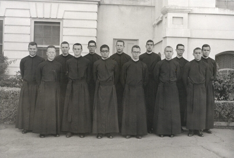 Thomas Reese (6th from right) with Jesuit novices at Sacred Heart Novitiate, Los Gatos, California, in 1963. Photo courtesy of Reese