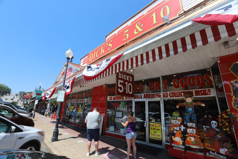 Shops line the historic downtown Main Street on Aug. 25, 2022, in Branson, Mo. RNS photo by Kit Doyle