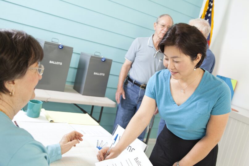 Asian American voter turnout increases when an Asian American is on the ballot.  (fstop123/Collection E+ via Getty Images)