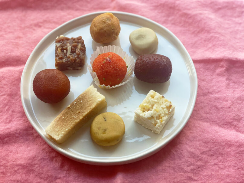 An assortment of sweets from an Indian food shop are displayed in New York on Oct. 19, 2022. These sweets are typically enjoyed on Diwali, the Hindu festival of lights. (Katie Workman via AP)