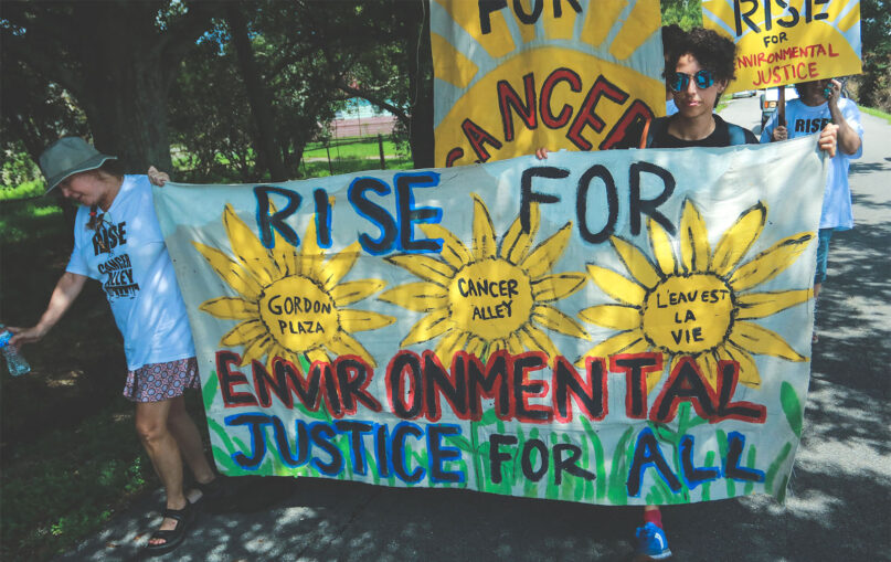 Environmental justice advocates participate in a rally on Sept. 8, 2018, in Louisiana. Photo by Fernando Lopez/Survival Media Agency/Flickr/Creative Commons