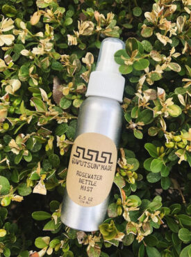 Rosewater Nettle Mist is one of the many natural products made by Ari Lauren as a part of her business Quw’utsun Made. Photo courtesy of Lauren