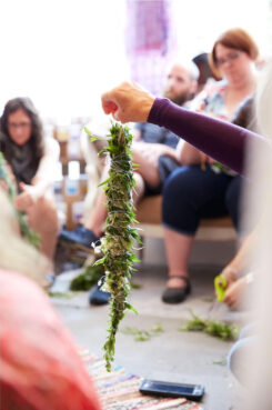 The first class hosted at Ceremonial in Pennsylvania was to make Mugwort Bundles, one of the classes that the shop still organizes today. Courtesy Ceremonial