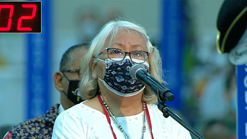 Navajoland Area Mission Deputy Ruth Johnson speaks to the House of Deputies during the General Convention of the Episcopal Church in July 2022. Video screen grab