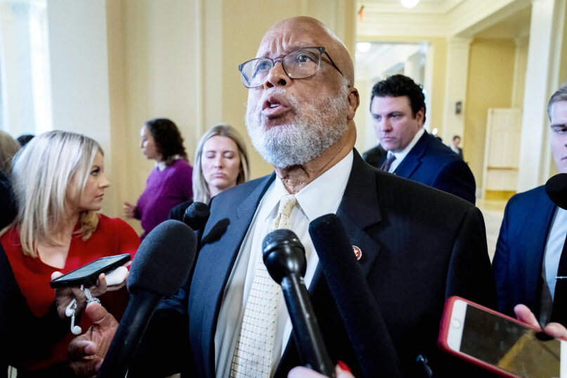 Committee chairman Rep. Bennie Thompson, D-Miss., speaks to reporters after the House select committee investigating the Jan. 6 attack on the U.S. Capitol holds its final meeting on Capitol Hill in Washington, Monday, Dec. 19, 2022. (AP Photo/Andrew Harnik)