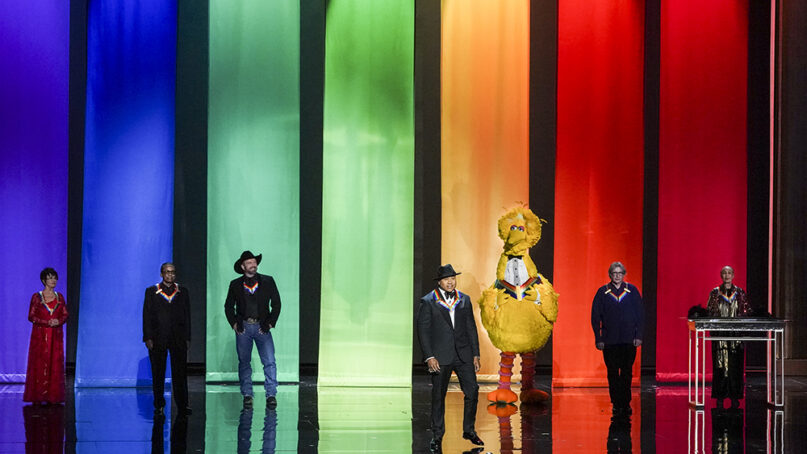 Former honoree LL Cool J, center, speaks during the 45th Kennedy Center Honors, Sunday, Dec. 4, 2022, in Washington. Photo by Mary Kouw/CBS