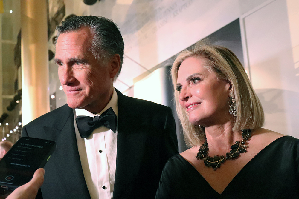 Sen. Mitt Romney and wife Ann attend the 45th Kennedy Center Honors, Sunday, Dec. 4 2022, in Washington. RNS photo by Adelle M. Banks