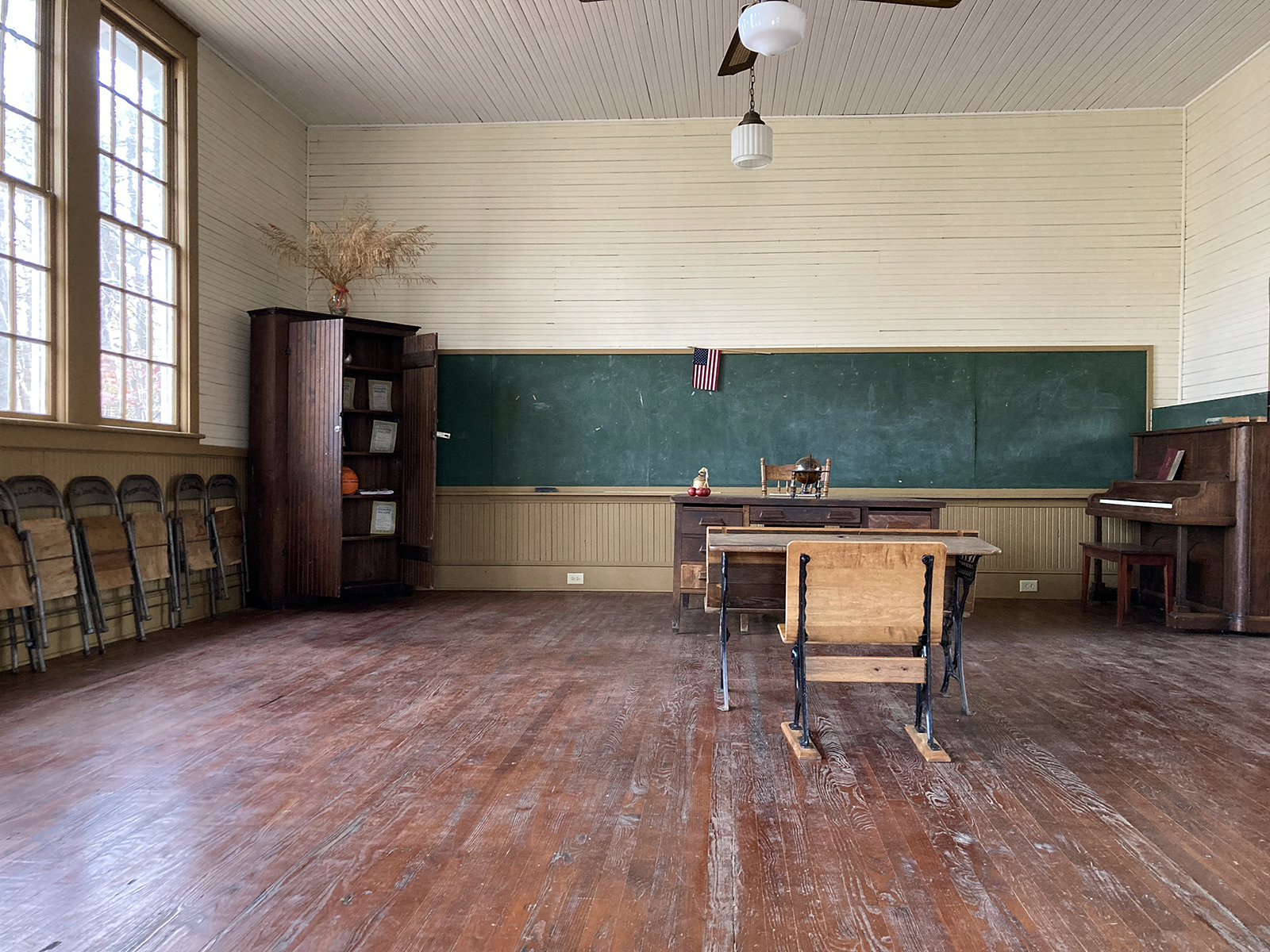 Durham’s Russell School has been lovingly preserved and includes an original desk and chalkboard. The school was one of 17 Rosenwald Schools in Durham County, and 787 across North Carolina, that served Black children. Schools like this one were constructed in 15 states between 1912 and 1932 with funding by Sears executive Julius Rosenwald. RNS photo by Yonat Shimron