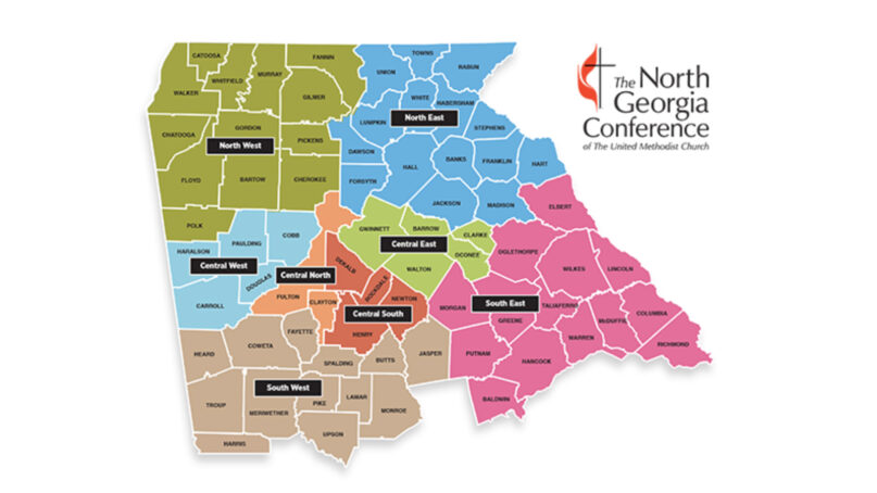 The districts of the North Georgia Conference of The United Methodist Church. Image courtesy of NGUMC