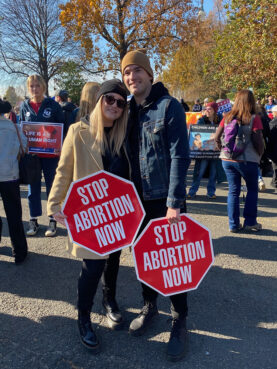 Christen and Trevor Pollo attend a March for Life. Photo courtesy of Christen Pollo