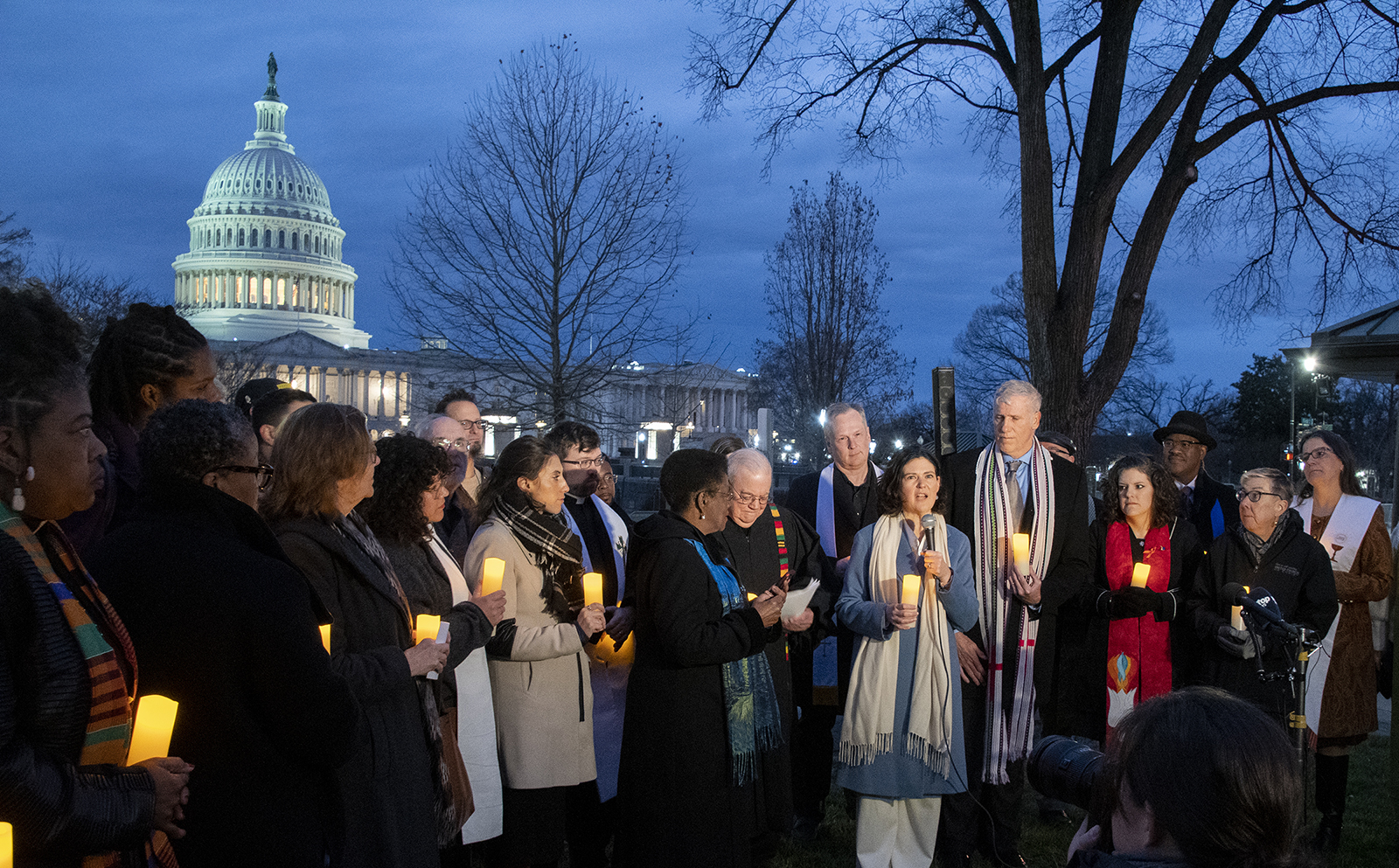 People gather for a sunrise prayer vigil for democracy on Capitol Hill in Washington on Jan. 6, 2023, on the second anniversary of the insurrection. Photo courtesy of the Baptist Joint Committee