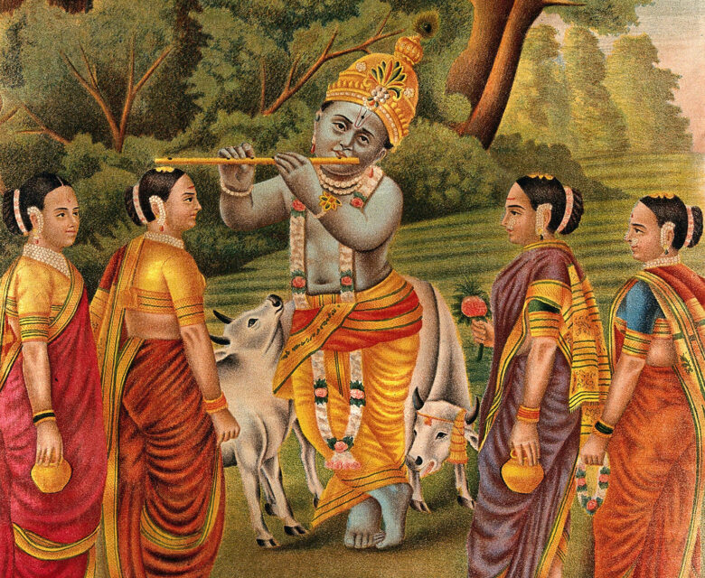 Lord Krishna plays his flute. Image courtesy Wellcome Collection/Creative Commons