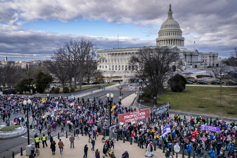 Anti-abortion activists gather Jan. 20, 2023, on Capitol Hill in Washington during the first March for Life since the Supreme Court overturned Roe v. Wade, the decision that created a legal right to an abortion in the United States. (AP Photo/J. Scott Applewhite)