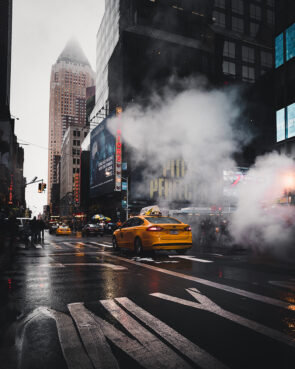 Steam vents on a street in Manhattan, New York. Photo by Luke Stackpoole/Unsplash/Creative Commons