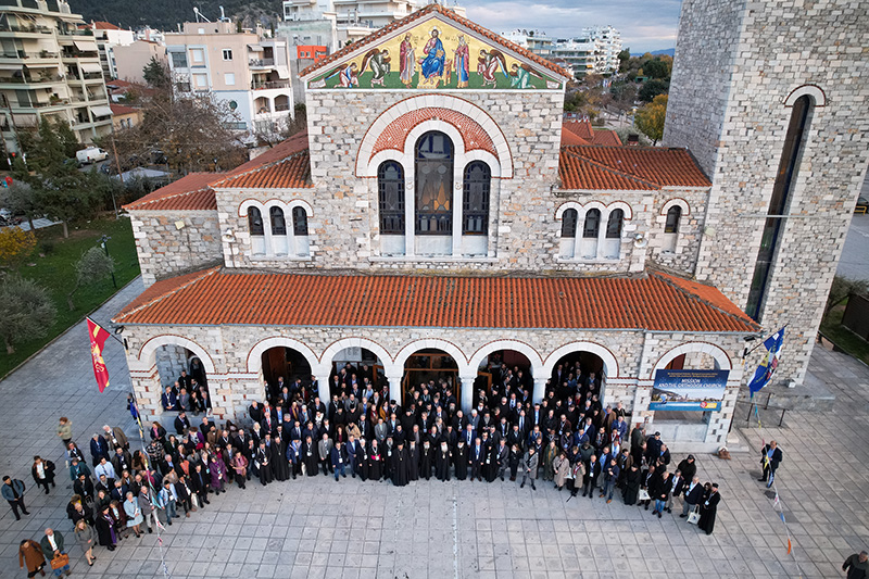 Attendees of the Mega Conference of the International Orthodox Theological Association meeting pose together in Volos, Greece. Photo courtesy of IOTA