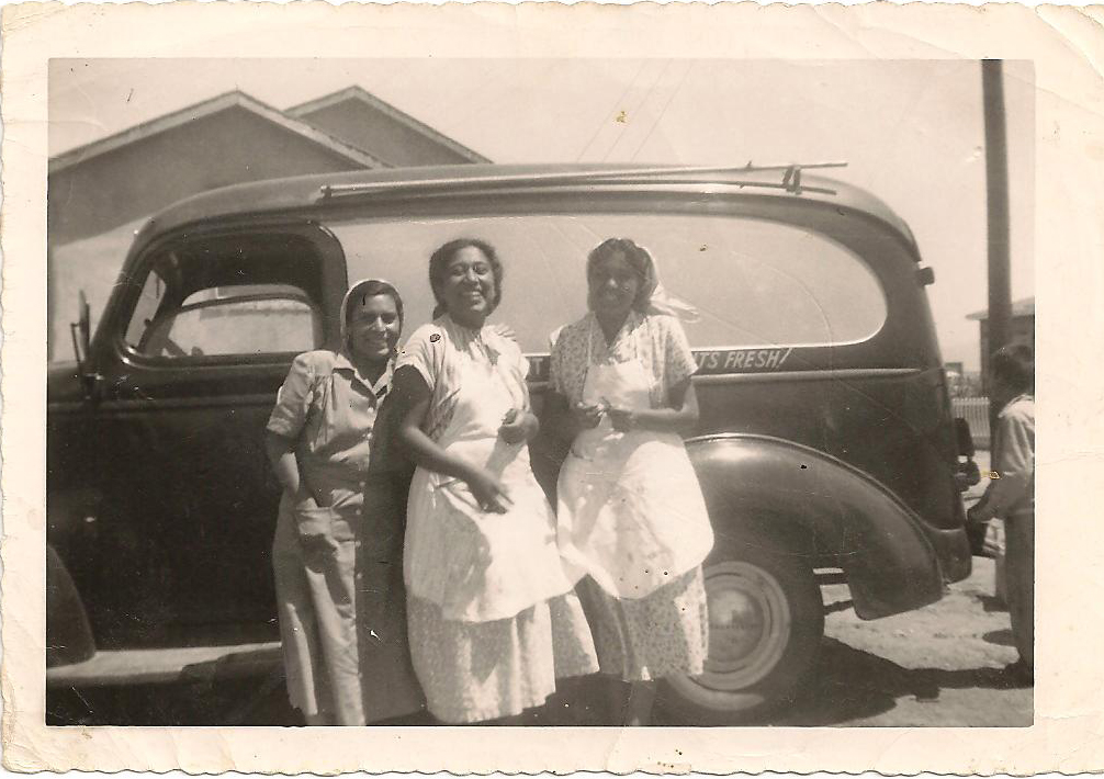 Women and the Tamales Delivery Truck. Apostólico congregations transformed the tamales fundraiser into local cottage industries, complete with a streamlined production and clientele bases. In this 1940s photograph from Salinas, tamaleras pose proudly next to an early 1940s Chevrolet Carryall, which they customized and later came to know affectionately as the “tamales truck.” Photograph courtesy of Milca Montañez-Vizcarra