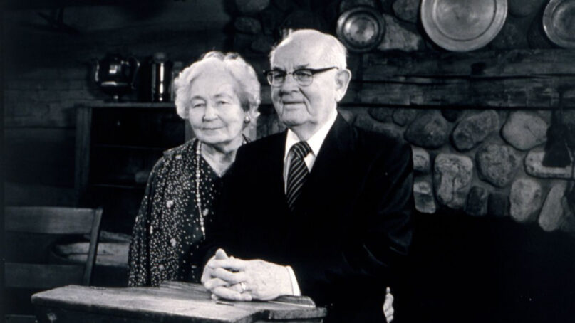 President Spencer W. Kimball and his wife, Sister Camilla Kimball, at the Peter Whitmer Sr. Farmhouse in Fayette, New York, in 1980. ©2023 by Intellectual Reserve, Inc. All rights reserved.