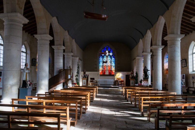 An empty church in Hiers-Brouage, France. (Andia/Universal Images Group via Getty Images)