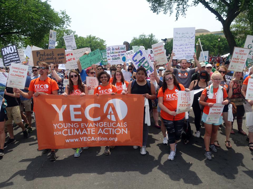 Young Evangelicals for Climate Action demonstrate in Washington, D.C., in 2017. Courtesy photo