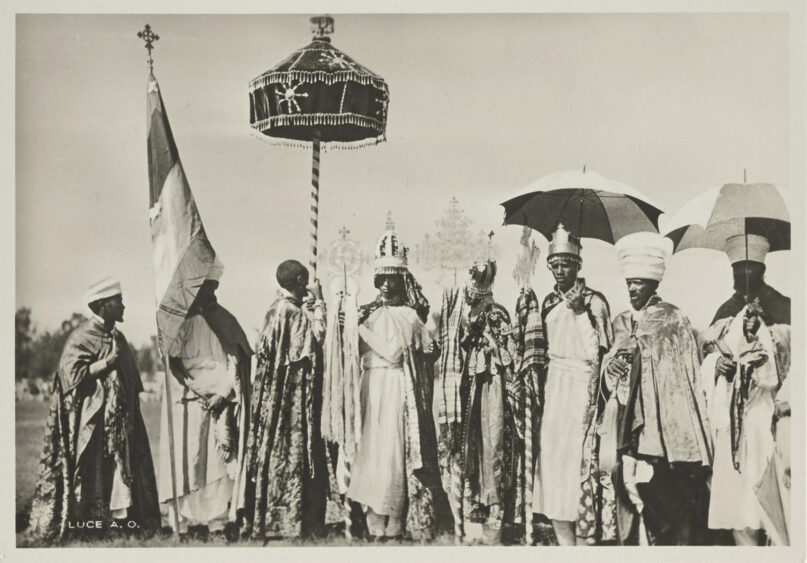 Postcard from Eritrea. Asmara - Festa del Mascal. Firenze: Ballerini and Fratini, [date of publication not identified]. Image courtesy of Library of Congress