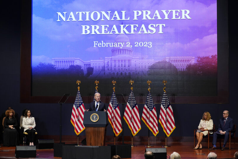 President Joe Biden speaks at the National Prayer Breakfast on Capitol Hill, Feb. 2, 2023, in Washington. (AP Photo/Manuel Balce Ceneta)