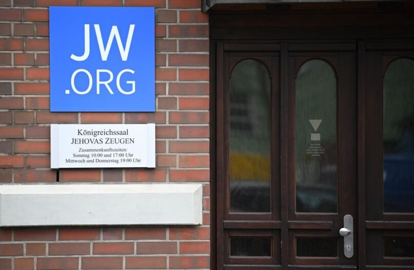 The entrance at the headquarters of the Jehovah's Witnesses Germany. (Britta Pedersen/picture alliance via Getty Images)