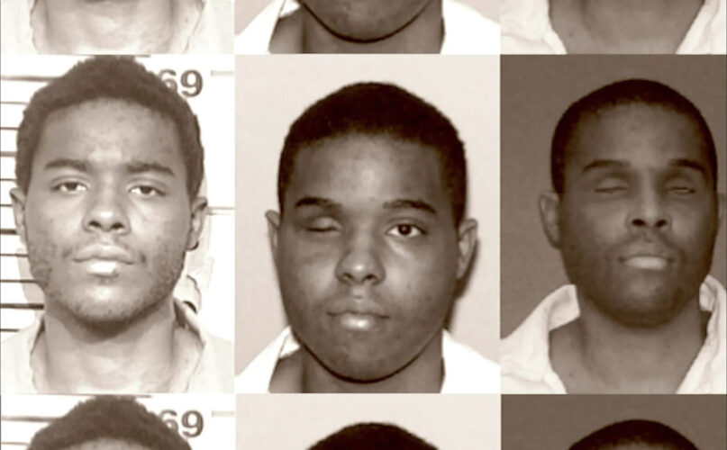 Andre Thomas, in mug shots before and after gouging out his eyes, is scheduled to be executed in April in Texas. Photos courtesy of the Texas Department of Criminal Justice