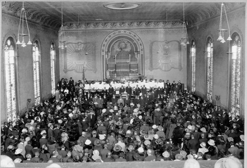 The congregation of East Calvary Methodist Episcopal Church gathers for worship in Philadelphia. Photo © United Methodist Commission on Archives and History.