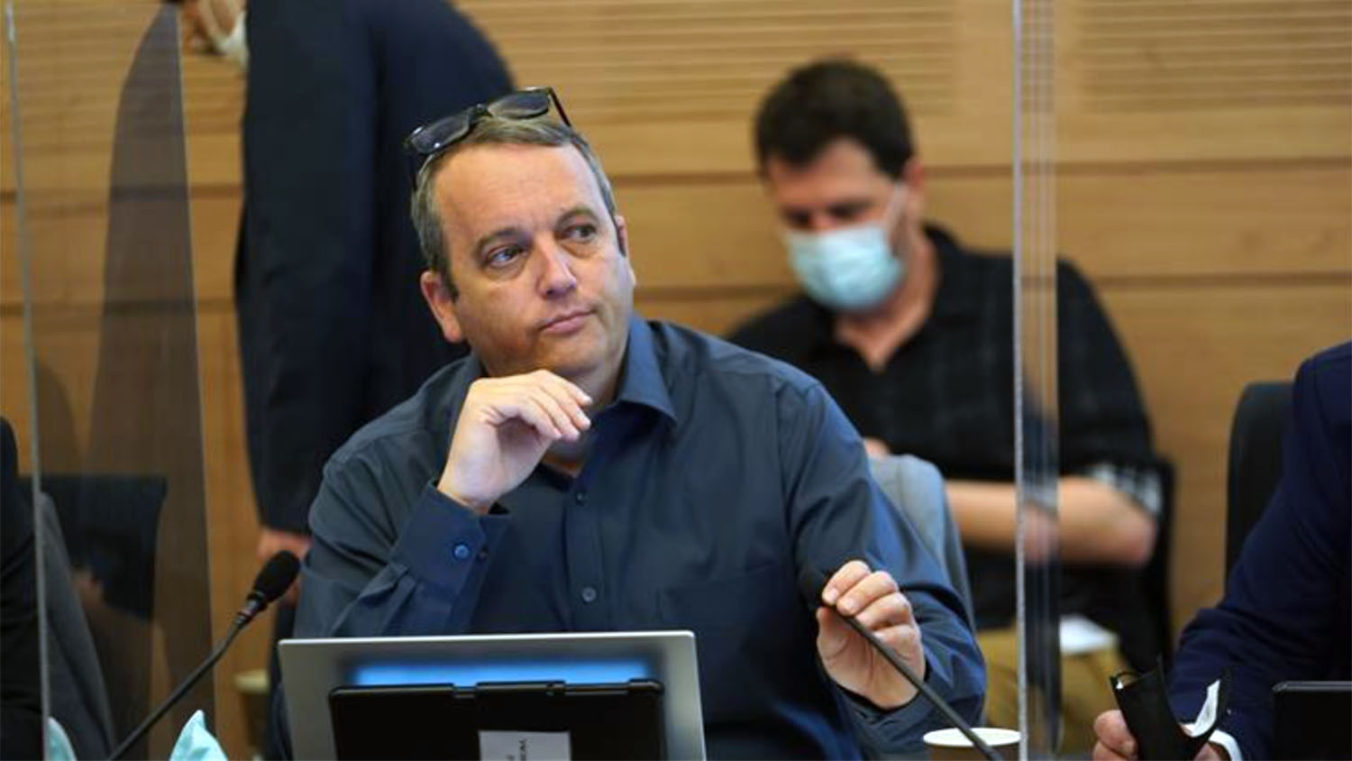 Knesset member Gilad Karib meets with the Finance Committee on May 3, 2021. Photo by Dani Shem-Tov, Knesset Spokesperson’s Office