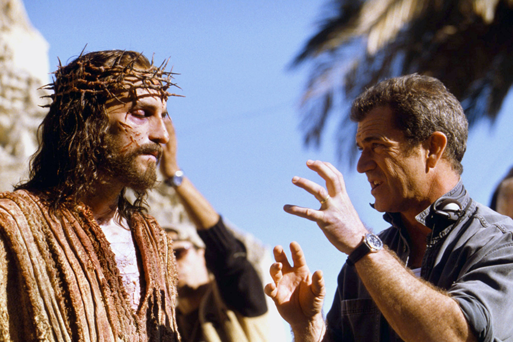 Mel Gibson, right, directs Jim Caviezel in his portrayal of Jesus for "The Passion of the Christ.'' Photo by Philippe Antonello/Icon Distribution Inc.