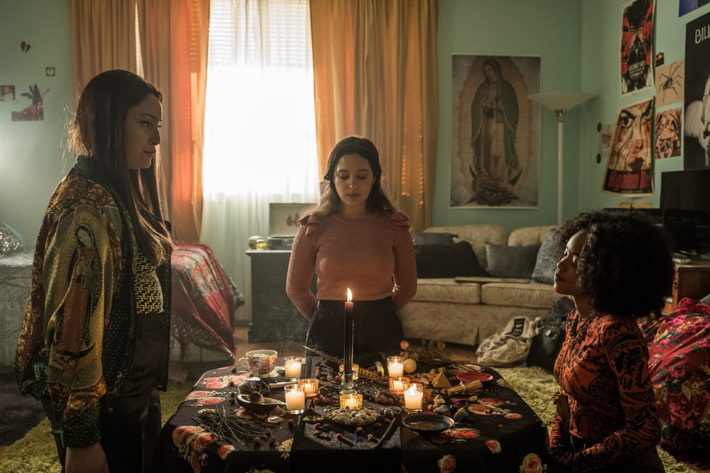 Lourdes (Zoey Luna), from left, Frankie (Gideon Adlon) and Tabby (Lovie Simone) in Columbia Pictures' "The Craft: Legacy." Photo byRafy Photography/Columbia Pictures