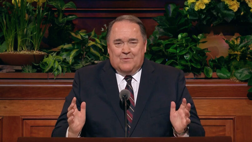 Elder Allen D. Haynie addresses the General Conference of The Church of Jesus Christ of Latter-day Saints, April 1, 2023, in Salt Lake City. Video screen grab via Intellectual Reserve Inc.