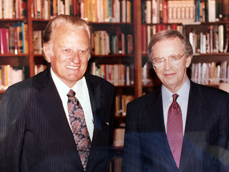Billy Graham, left, and Charles Stanley. Photo courtesy In Touch Ministries