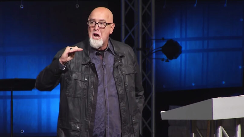 Pastor James MacDonald preaches at Harvest Bible Chapel in January 2019. Video screen grab