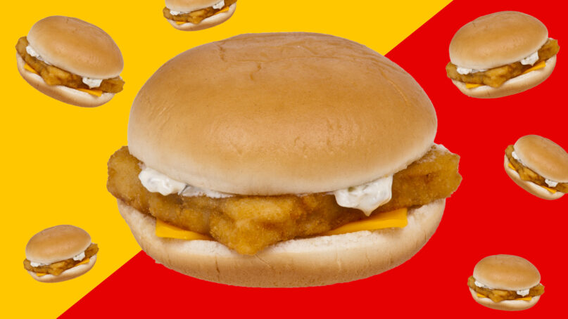 The McDonald's Filet-O-Fish sandwich debuted in 1962. RNS photo illustration