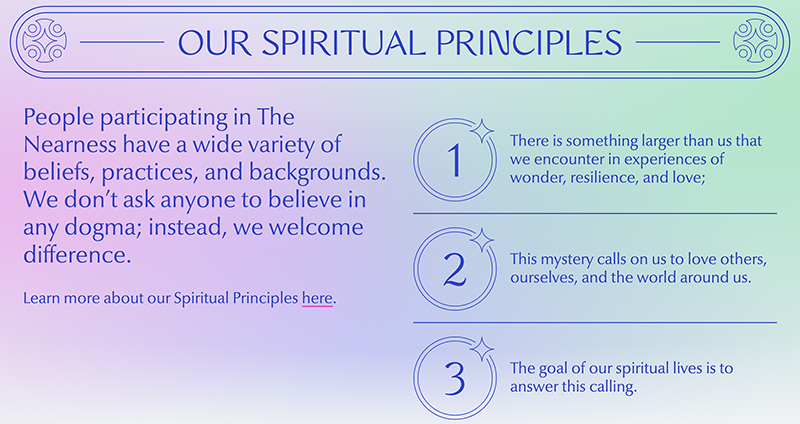 The Nearness spiritual principles. Screen grab