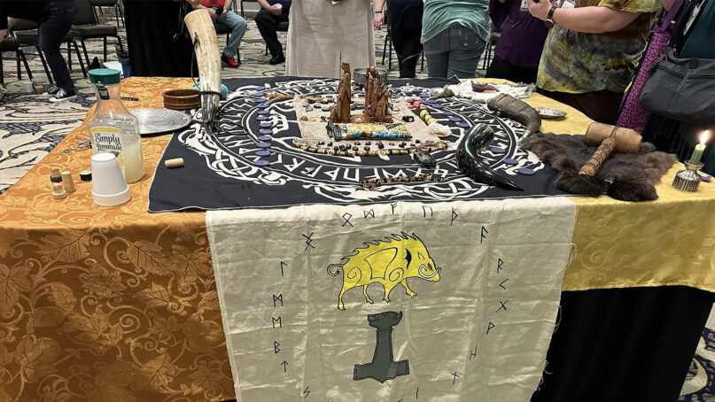 An altar at the Sacred Space and Between the Worlds Conference in Hunt Valley, Maryland, in April 2023. Photo via Facebook/Sacred Space Conference