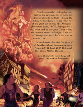 A depiction of Armageddon in a Jehovah's Witness publication. Image via JWFacts.com
