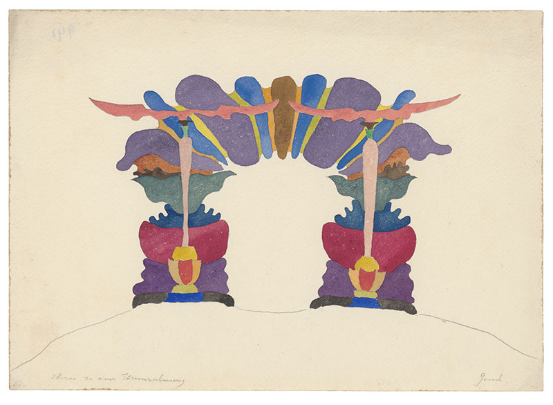 Paul Goesch, "Visionary design for an arch," c. 1920–21, graphite and gouache. Centre Canadien d'Architecture/Canadian Centre for Architecture, Montreal, DR1988:0254