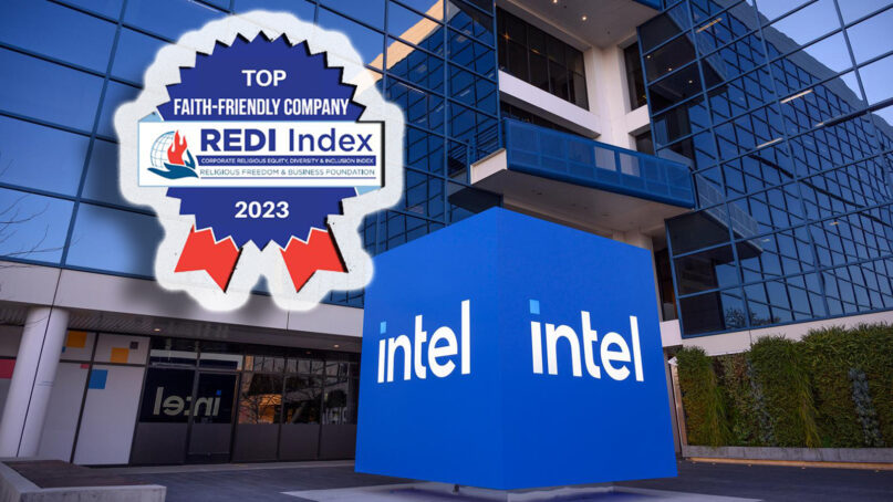 Intel headquarters in Santa Clara, California. Intel was ranked as the most faith-friendly Fortune 500 company, according to the 2023 Corporate Religious Equity, Diversity and Inclusion Index. Photo © Intel Corporation. RNS illustration.