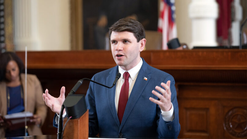 Texas state Rep. James Talarico speaks on the floor of the Texas House of Representatives on May 24, 2021, in Austin, Texas. Submitted photo