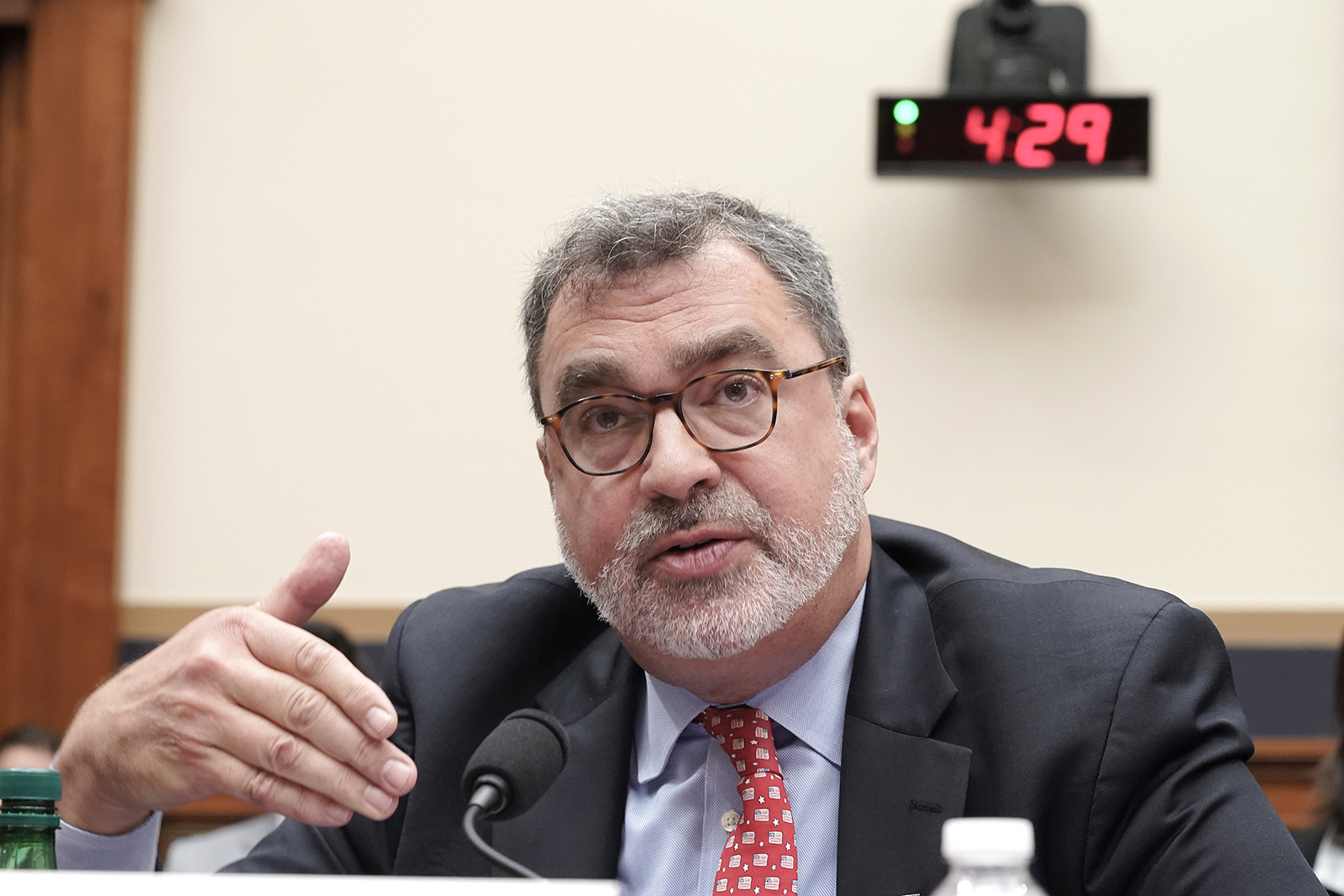 Mark Hetfield, President and CEO of HIAS (formerly Hebrew Immigrant Aid Society) speaks during a House Judiciary subcommittee, Tuesday, May 23, 2023, on Capitol Hill in Washington. (AP Photo/Mariam Zuhaib)