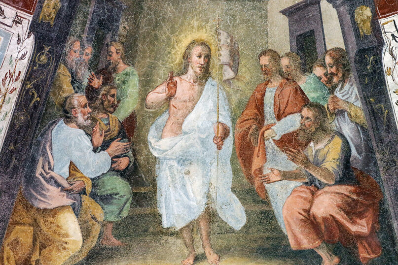 A depiction of the risen Christ appearing to his disciples in a fresco from the Grand Cloister of Santa Maria Novella in Florence, Italy. Photo by the Rev. Lawrence Lew, OP/Flickr/Creative Commons