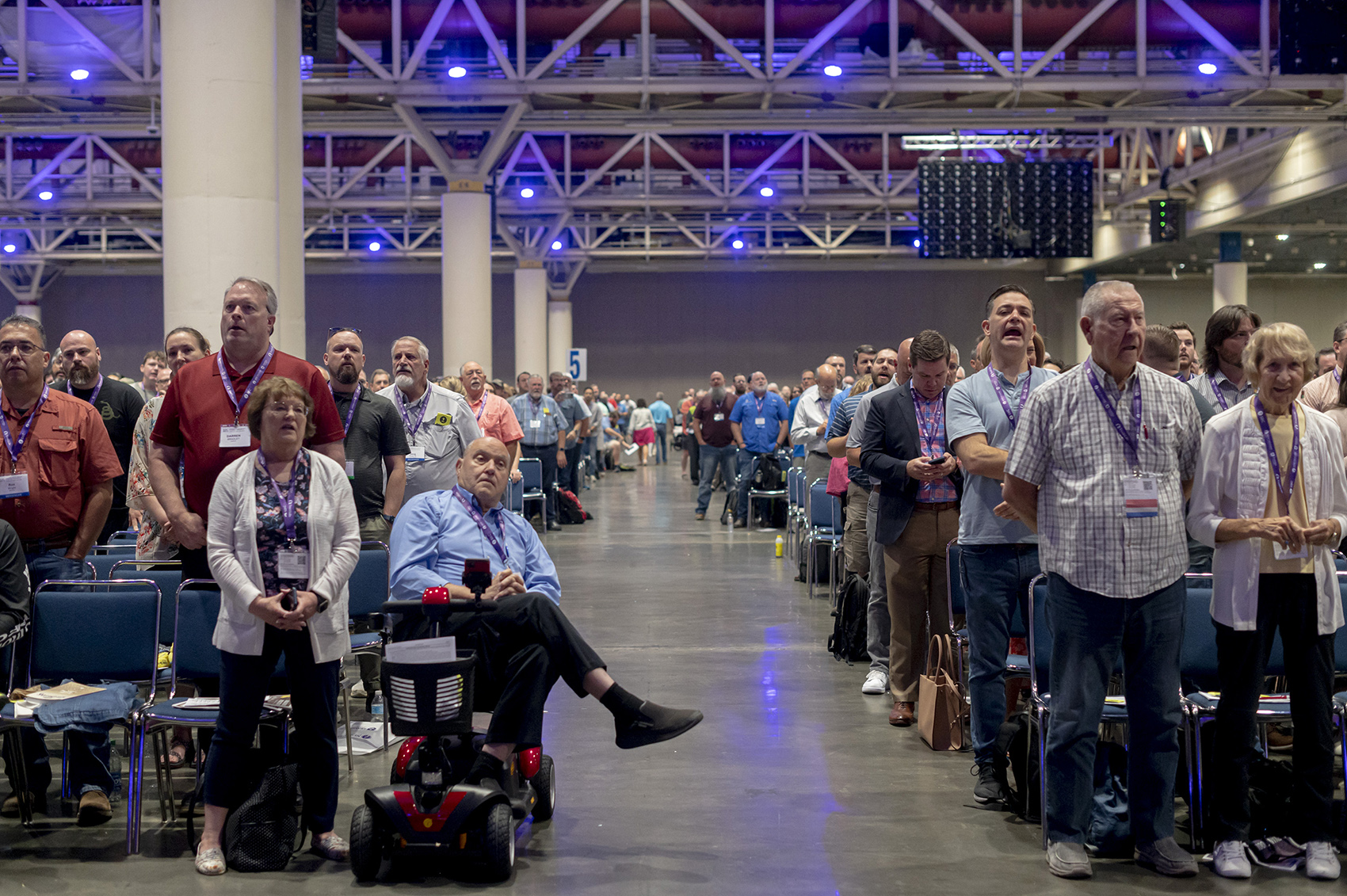 Messengers attend the Southern Baptist Convention annual meeting at the Ernest N. Morial Convention Center in New Orleans, Wednesday, June 14, 2023. RNS photo by Emily Kask