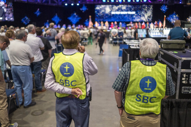 The Southern Baptist Convention annual meeting in the Ernest N. Morial Convention Center in New Orleans, Wednesday, June 14, 2023. (RNS photo/Emily Kask)