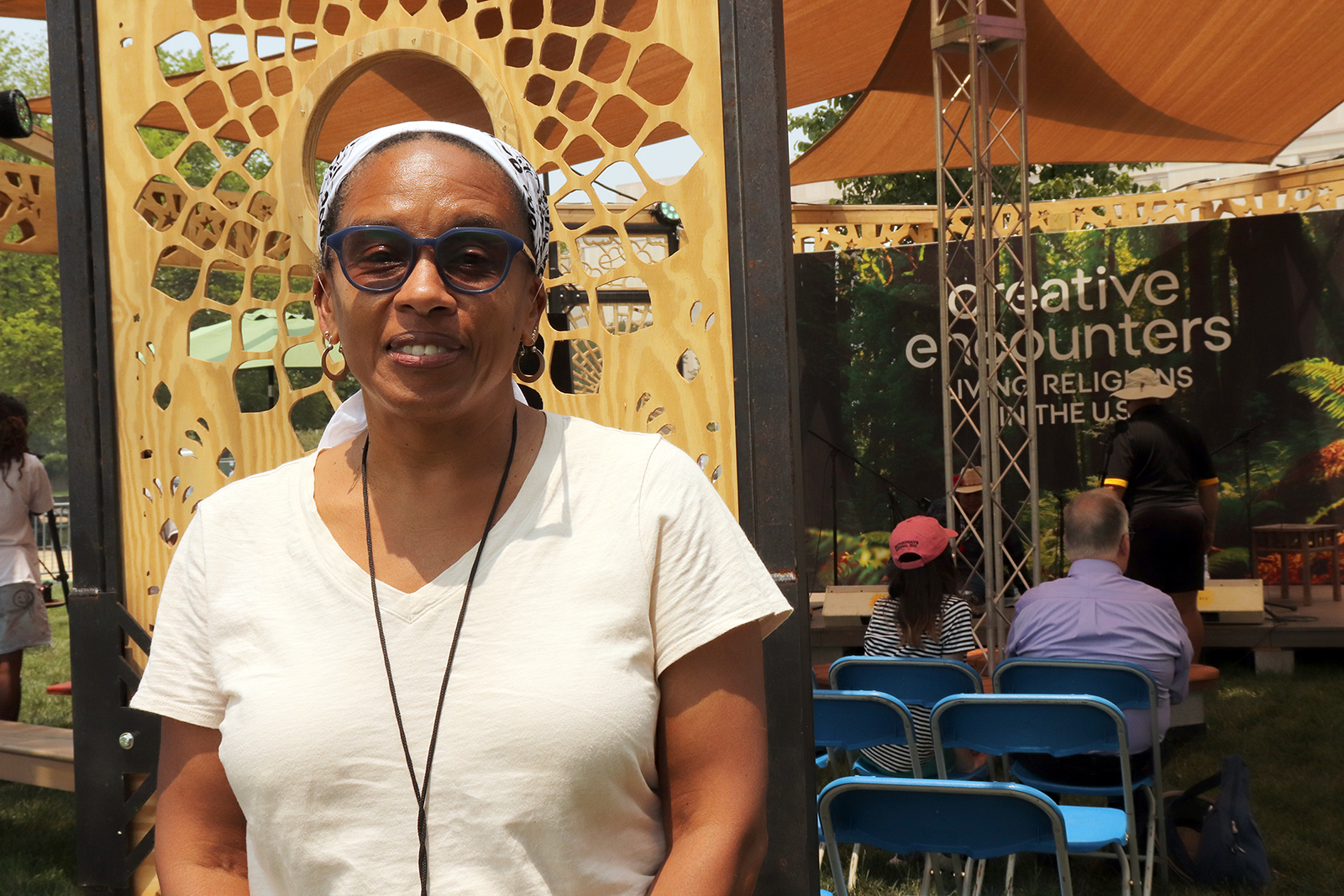 Michelle Banks is lead curator of the “Creative Encounters” program of the Smithsonian Folklife Festival on the National Mall in Washington. RNS photo by Adelle M. Banks