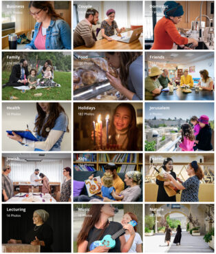 A variety of the photo categories available at the Jewish Life Photo Bank. Screen grab