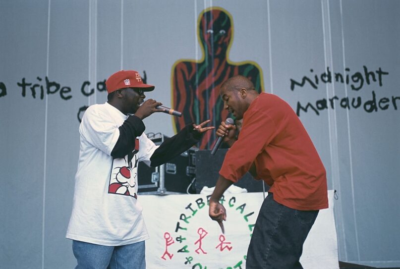 Phife and Q-Tip of A Tribe Called Quest perform in 1994. (Tim Mosenfelder/CORBIS/Corbis via Getty Images)