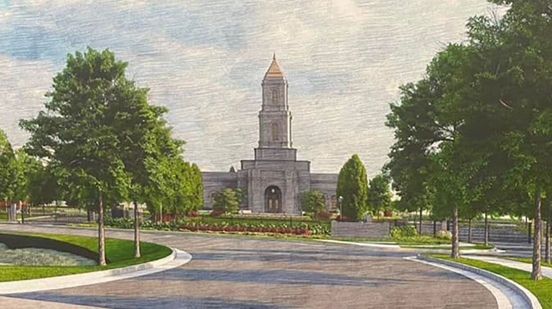 A sketch of the proposed Cody Wyoming Temple. © Intellectual Reserve, Inc. All rights reserved.